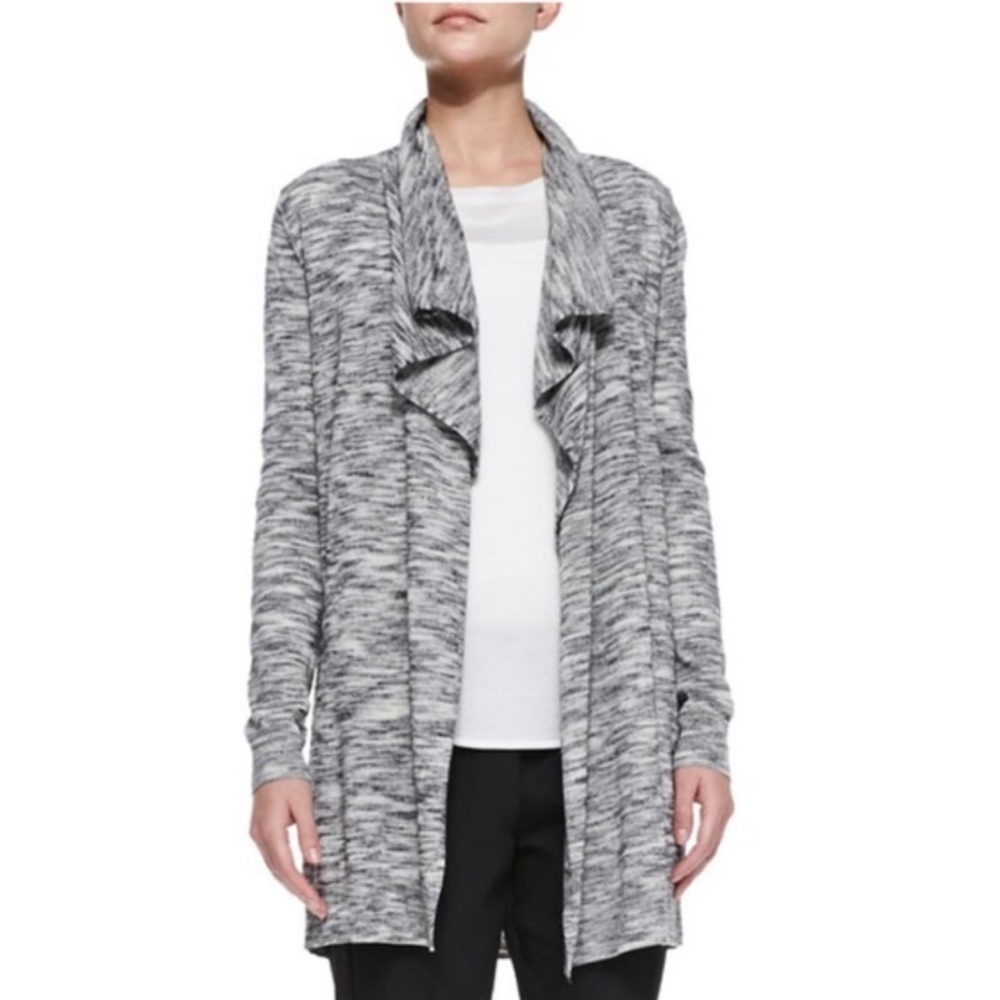 Theory Trincy Gray Long Open Cardigan